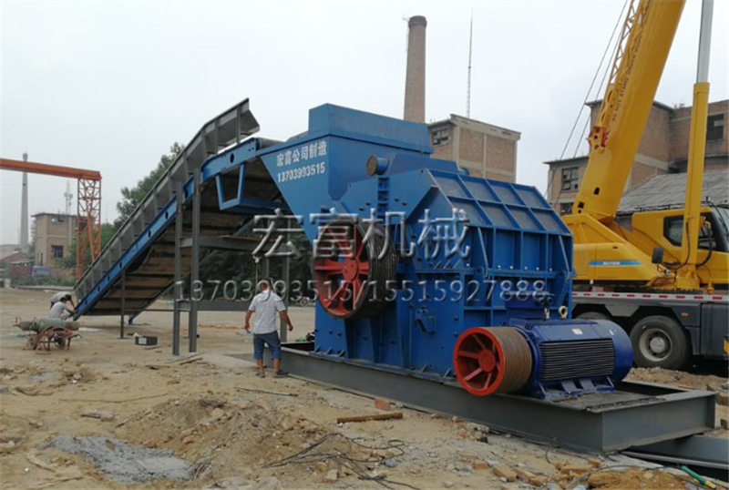 山西廢鐵破碎機試用現場